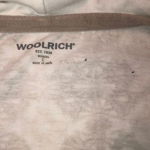 Woolrich L Ivory Taupe Cotton Full Zip Hoodie - Picture 11 of 11